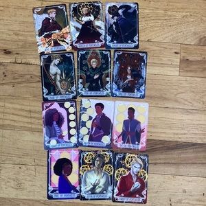 Bundle of 12 fairyloot tarot cards featuring Red rising and Carvel chara…